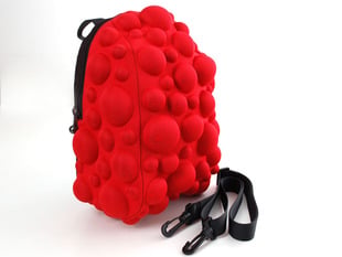 Red berry tote bag with detachable strap