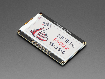 Angled Shot of the Adafruit 2.9" Red/Black/White eInk Display Breakout - THINK INK