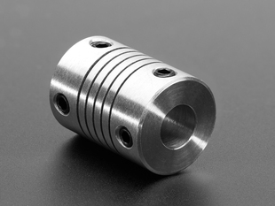 Close-up of aluminum shaft coupler