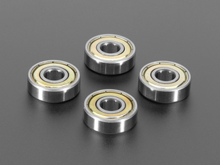 Four radial ball bearings