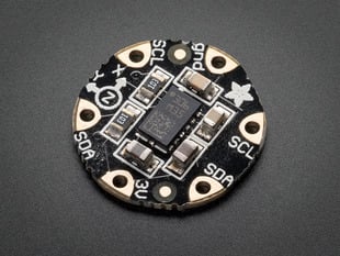 Angled shot of a FLORA Accelerometer/Compass Sensor.