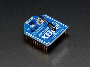 XBee wireless module with wire antenna.