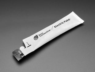 Angled shot of tube of electronic paint.
