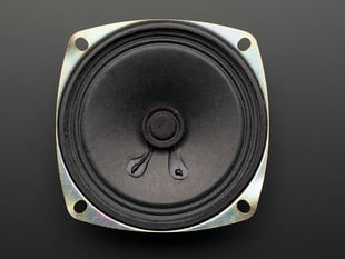 Overhead shot of 3" diameter speaker.