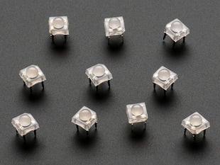Array of unlit square, four legged LEDs