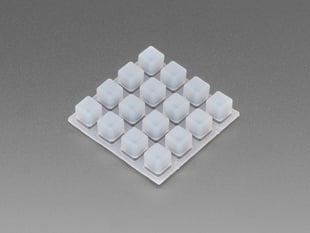 Angled Shot of the Silicone Elastomer 4x4 Button Keypad - for 3mm LEDs.