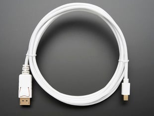 Top Down Shot of the Mini DisplayPort to DisplayPort Cable - 10 ft/3 meters - White.