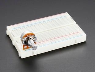 Potentiometer installed into breadboard