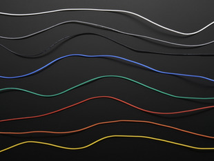 Stranded-core wires in white, gray, black, blue, green, red, orange, and yellow.