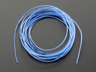 Bundle of light blue, silicone cover, stranded-core wire.