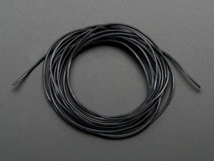 Bundle of black, silicone cover, stranded-core wire.