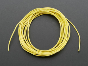 Bundle of yellow, silicone cover, stranded-core wire.