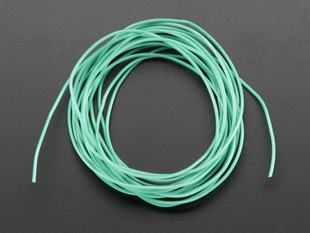 Bundle of sea-green, silicone cover, stranded-core wire.