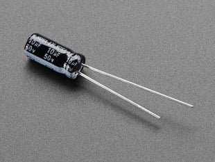 Pack of 10 through hole 10uF 50V Electrolytic Capacitors