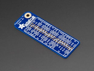Angled shot of Adafruit GPIO Reference card PCB.