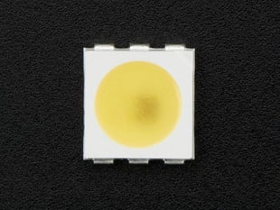 Top down view of a 5050 Cool White LED w/ Integrated Driver Chip. 