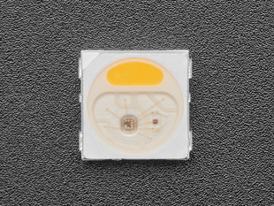 Close-up of single warm white bare LED.