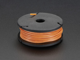 Orange stranded-core wire on a reel.