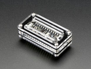Angled shot of a Adafruit Metro Mini in a Zebra Byte Case.