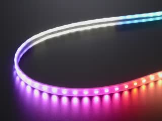 Video of LED strip emitting rainbow gradient.