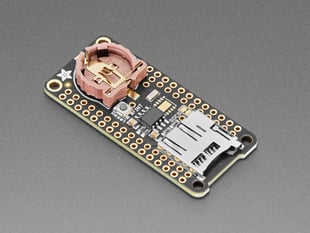 Adalogger FeatherWing with Real time clock and SD card slot.