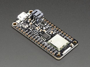Angled shot of rectangular microcontroller.