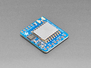 Angled shot of a Adafruit RFM96W LoRa Radio Transceiver Breakout. 