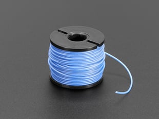 A spool of light blue AWG wire.