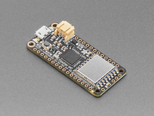 Angled shot of rectangular microcontroller.