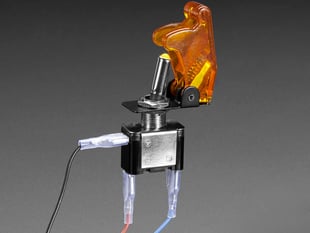 Illuminated Toggle Switch with Yellow Cover, LED lit