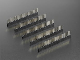 Angled shot of 5 36-pin headers upright. 