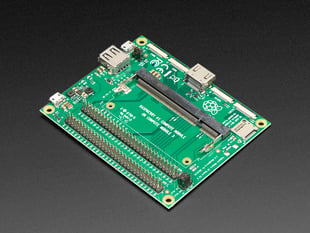 Angled shot of large Raspberry Pi Compute Module I/O Board.