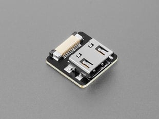 Angled shot of black, square-shaped HDMI socket adapter breakout.