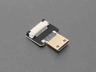 Angled shot of straight mini HDMI plug adapter.