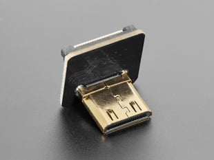 Angled Shot (1) of the DIY HDMI Cable Parts - Right Angle (L Bend) Mini HDMI Plug.