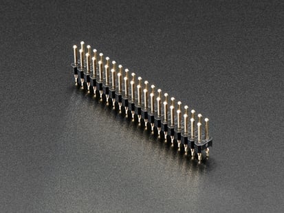Angled shot of a 2x20 plug header.