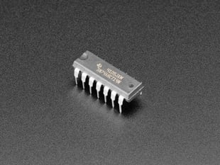 Angled shot of small, black, rectangle-shaped level shifter.