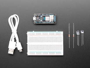 A collection of electronic parts included in kit.