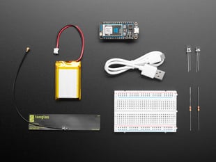 A collection of electronic parts included in kit.