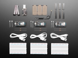 A collection of electronic parts included in kit.