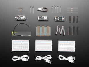 A collection of electronic parts included in kit.