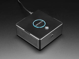 Angled shot of assembled Element14 Desktop Enclosure Kit for Raspberry Pi Computers.