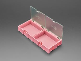 2 pack of Medium Modular Snap Boxes for SMD component storage flaps open.