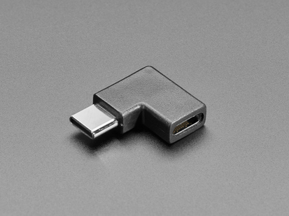 Angled Shot of the Right Angle USB Type C Adapter - USB 3.1 Gen 4 Compatible.
