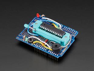 Angled shot of Standalone AVR ISP Programmer Shield Kit.
