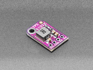 Angled shot of boost converter PCB.