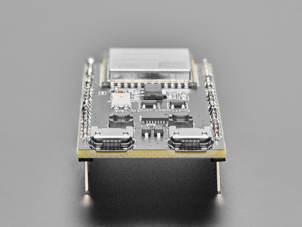 Side Profile Shot of the x2 Micro USB's on the ESP32-S2 Saola 1R Dev Kit featuring ESP32-S2 WROVER.