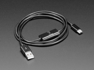 Angled shot of coiled USB-C data/charge cable.