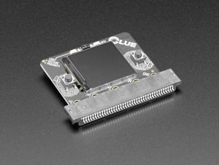 Angled shot of a Sunken Right Angle Type connecter connected to a CLUE. 