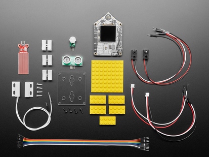 Top view of kit contents for AdaBox018 FunHouse